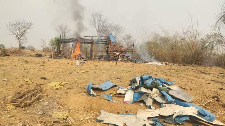 Junta airstrikes resulted in mass casualties at Pazigyi Village in Kanbalu Township, Sagaing Region. (Photo: Kyunhla Activists Group)