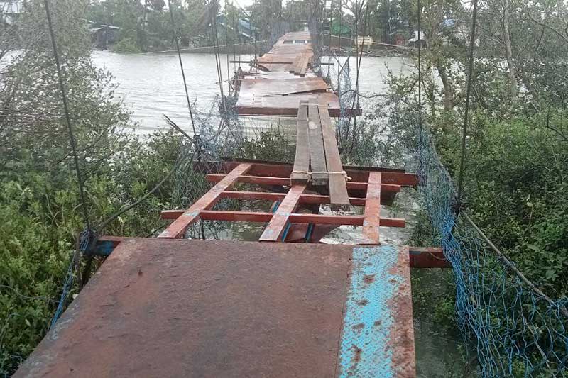 The Mayu Arman Bridge in Thayet Chaung Village, Rathedaung Township, on August 16. (Photo: Supplied)