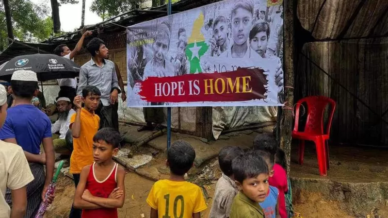 An event to mark the sixth anniversary of genocide against Muslims at a refugee camp in Bangladesh. (Photo: BBC)