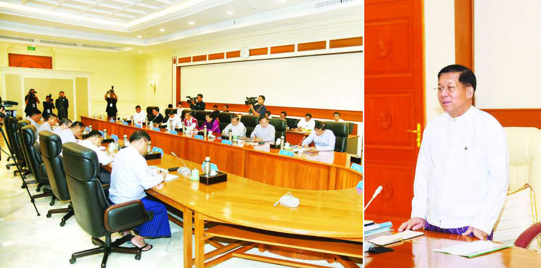 A junta cabinet meeting on September 1, 2023. (Photo: Myanma Alinn)