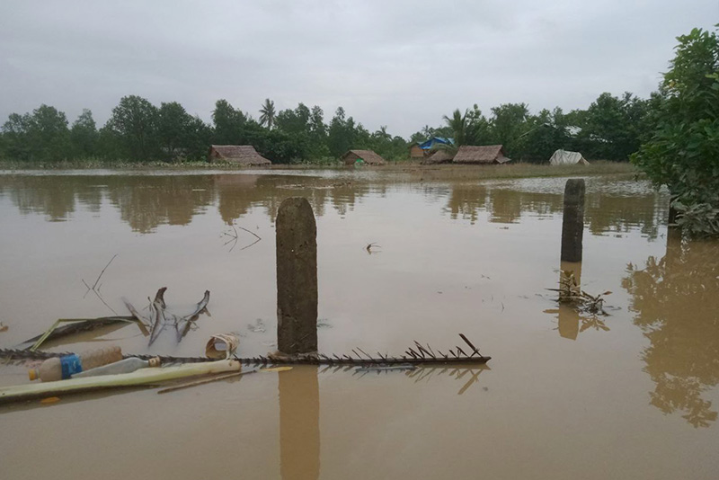 A flooded drinking water lake in Minpuu Village, Minbya Township. (Photo: Supplied)