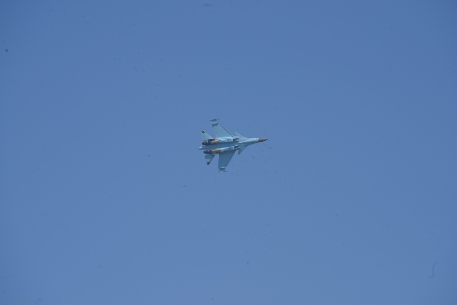 A jet fighter at an event to commemorate the 76th anniversary of Myanmar Air Force Day. (Photo: CINCDS)