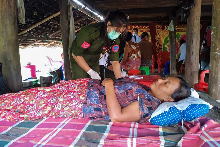 Arakan Army medical teams provide healthcare services for Arakan State residents in the aftermath of Cyclone Mocha. 