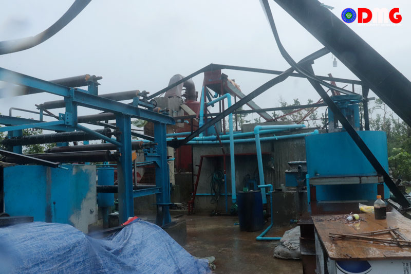 The storm-hit Lucky 7 tissue manufacturing plant in Sittwe, pictured on July 14.