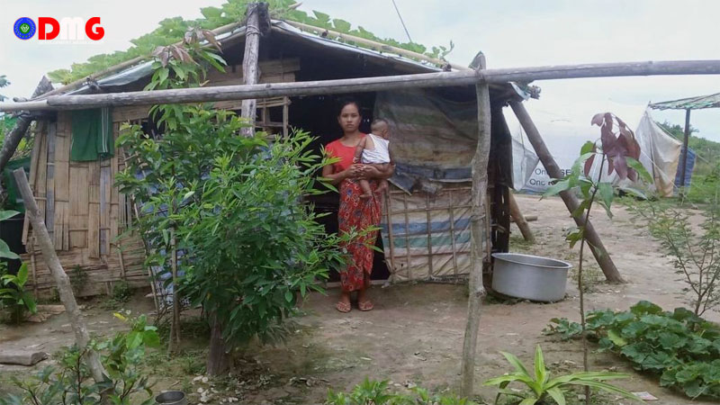 The mother of a child from Mroyu Village in Maungdaw Township is pictured on July 19.