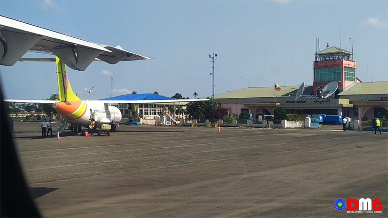 Sittwe Airport is pictured earlier this year. 