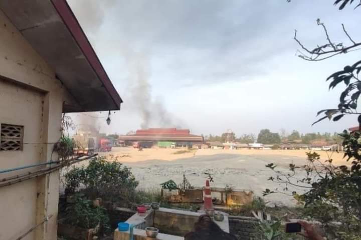 The Myawaddy border trade zone was attacked on March 25. (Photo: CJ)