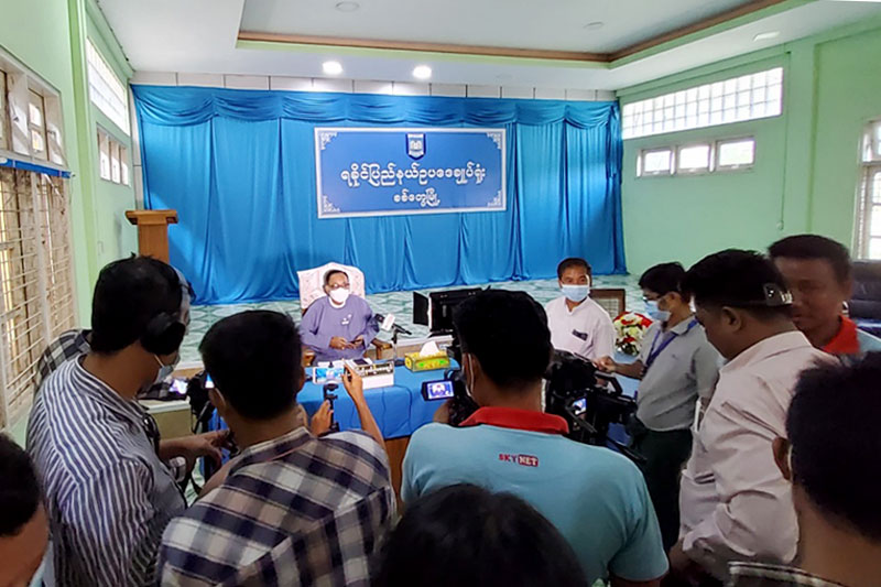 A press conference held by the Arakan State Administration Council. (Photo: Thi Kyar Say Chin Ngwe Thazin)