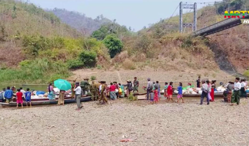IDP returnees in Chin State’s Samee town. (Photo: MRTV)