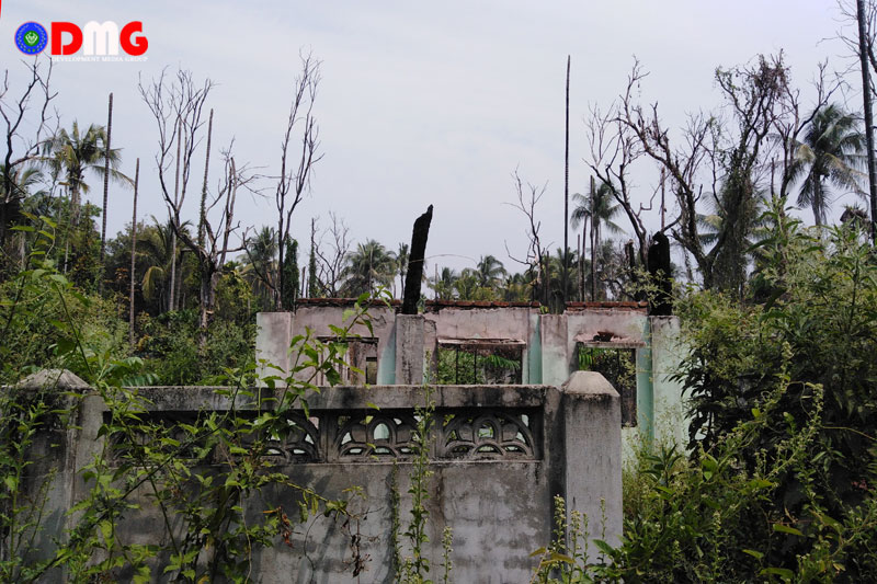 Homes destroyed by fire in Tinma Village in 2019.