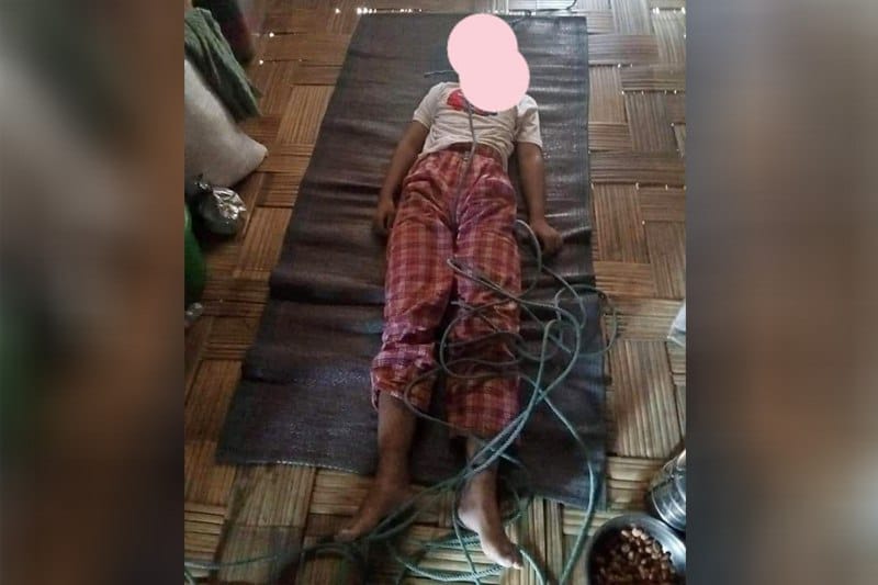 A 14-year-old IDP girl died by hanging herself in Sittwe on Saturday. Photo: Shwe Yaung Myitta Foundation.