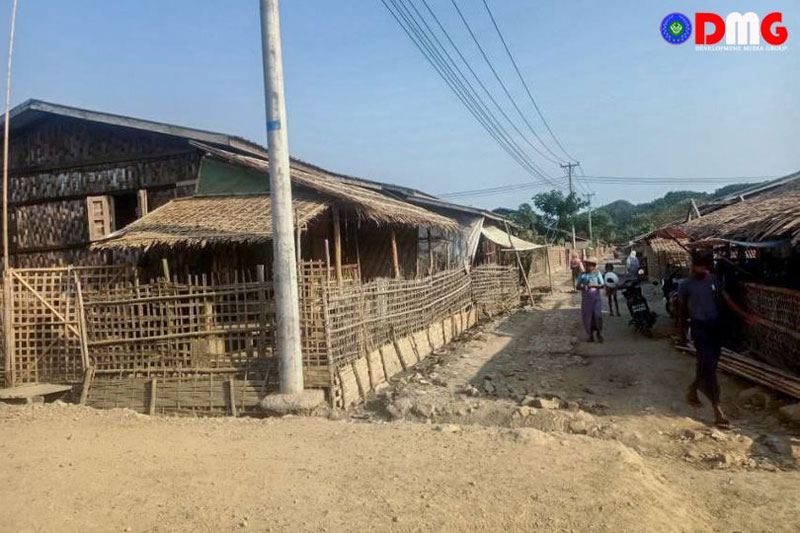 A photo on May 11, 2023, shows Taung Paw Kan IDP camp in Myebon Township.