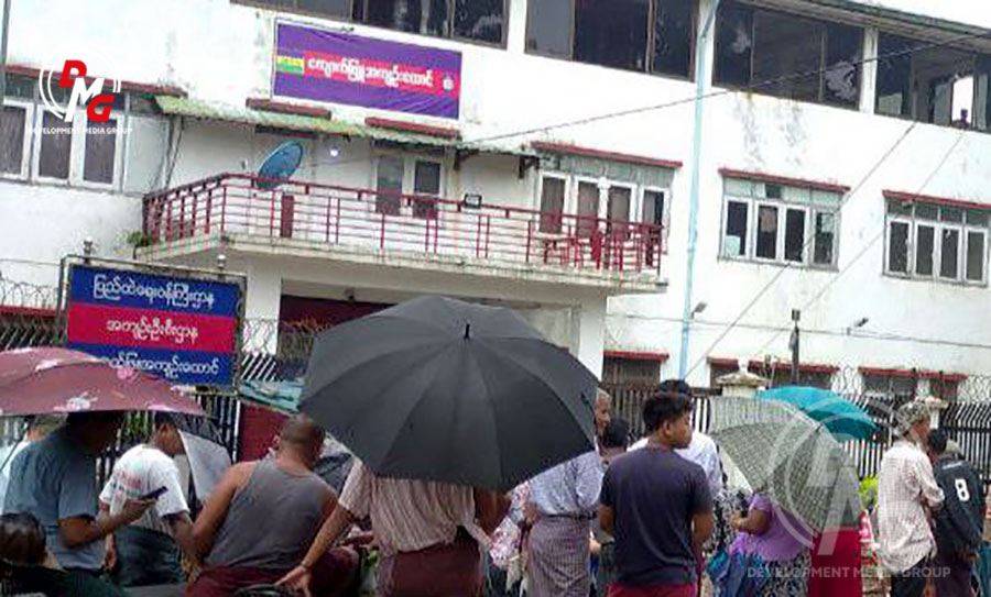 A scene in front of Kyaukphyu Prison is pictured on August 1, 2023.