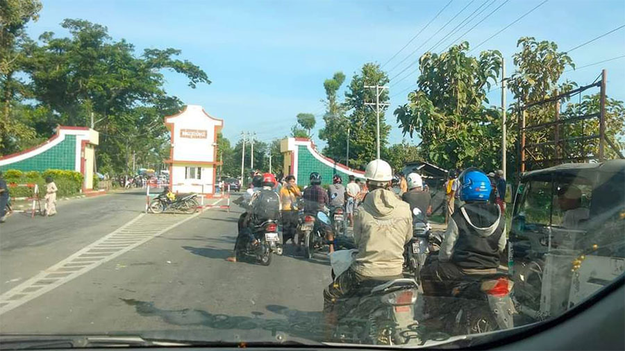 The Myanmar military’s Tat Htein security checkpoint in Sittwe is pictured on the morning of November 13. (Photo: Supplied)