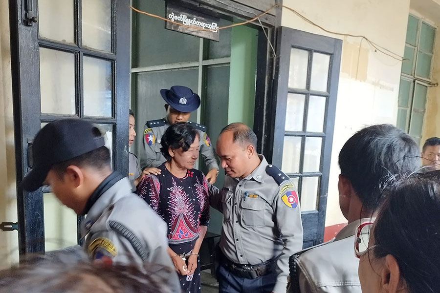 Daw Nyo Aye during a court hearing on September 12. (Photo: Saw Mya Thandar / Facebook)