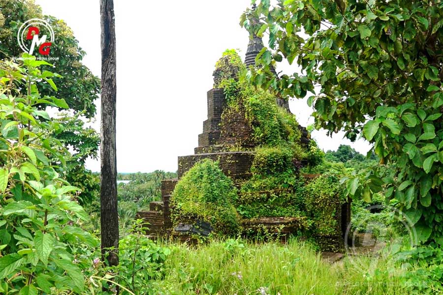 A less popular historical pagoda in Mrauk-U is pictured in September 2021.
