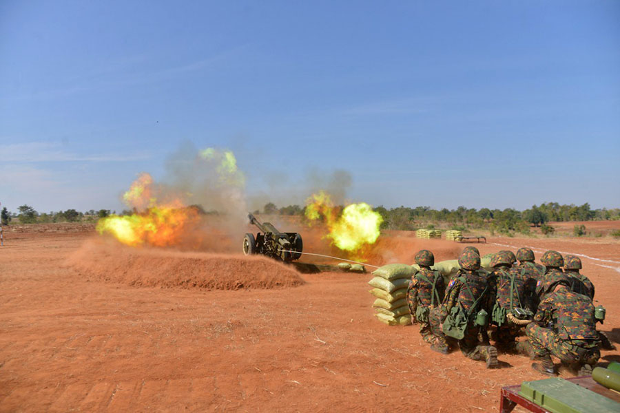 A military drill conducted by the Myanmar military in 2019. (Photo: cincds)