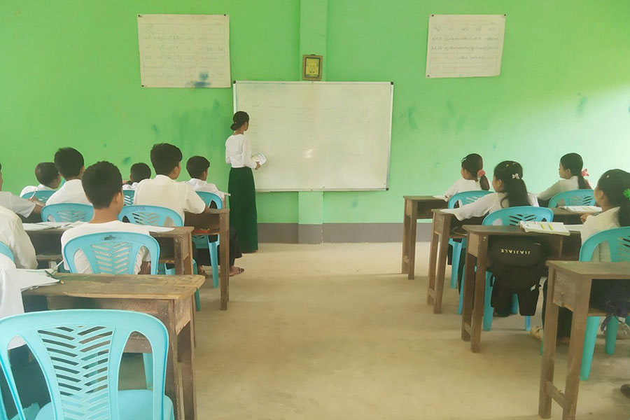 A classroom in Kyaukphyu Township, Arakan State. (Photo: Supplied)