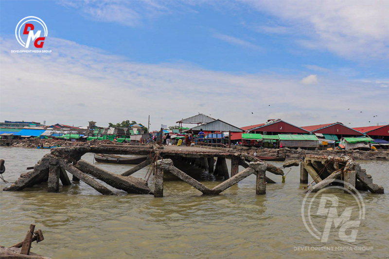 The pier at Sittwe’s central market in the Arakan State capital is pictured on September 16.
