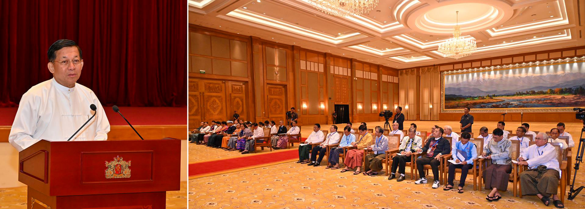 Min Aung Hlaing met with representatives from 39 registered political parties in Naypyidaw on January 6. (Photo: CINCDS)