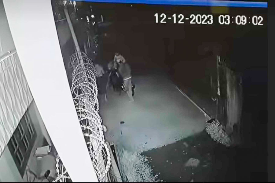 A CCTV recording shows a group of men breaking into a house in December 2023 in Sittwe. (Photo: Supplied)