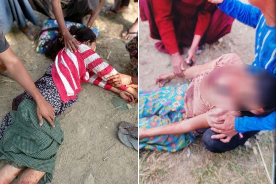 An IDP woman was killed and three others were wounded due to a junta artillery strike in Yaynauk Ngarthar Village, Maungdaw Township, on January 12.