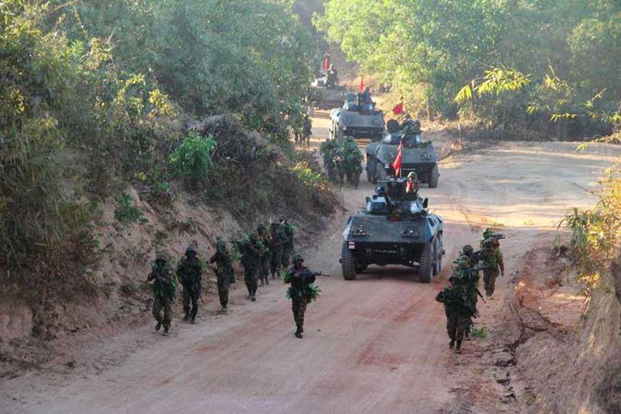 ပုံစာ - စစ်ကောင်စီတပ်၏ စစ်ရေးလေ့ကျင့်မှုတစ်ခု။ ဓာတ်ပုံ - cincds