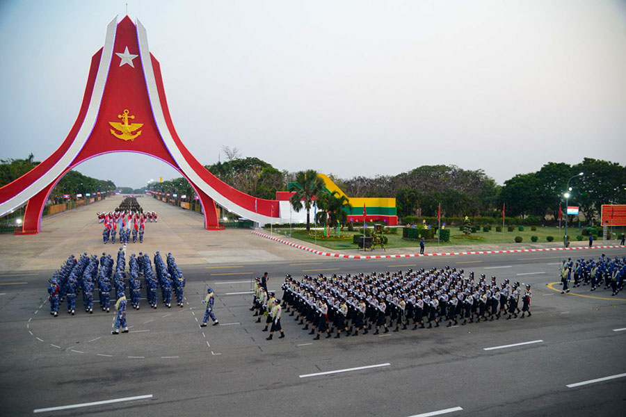 A military parade in Nay Pyi Taw marks the 79th anniversary of Armed Forces Day (Photo: CINCDS)