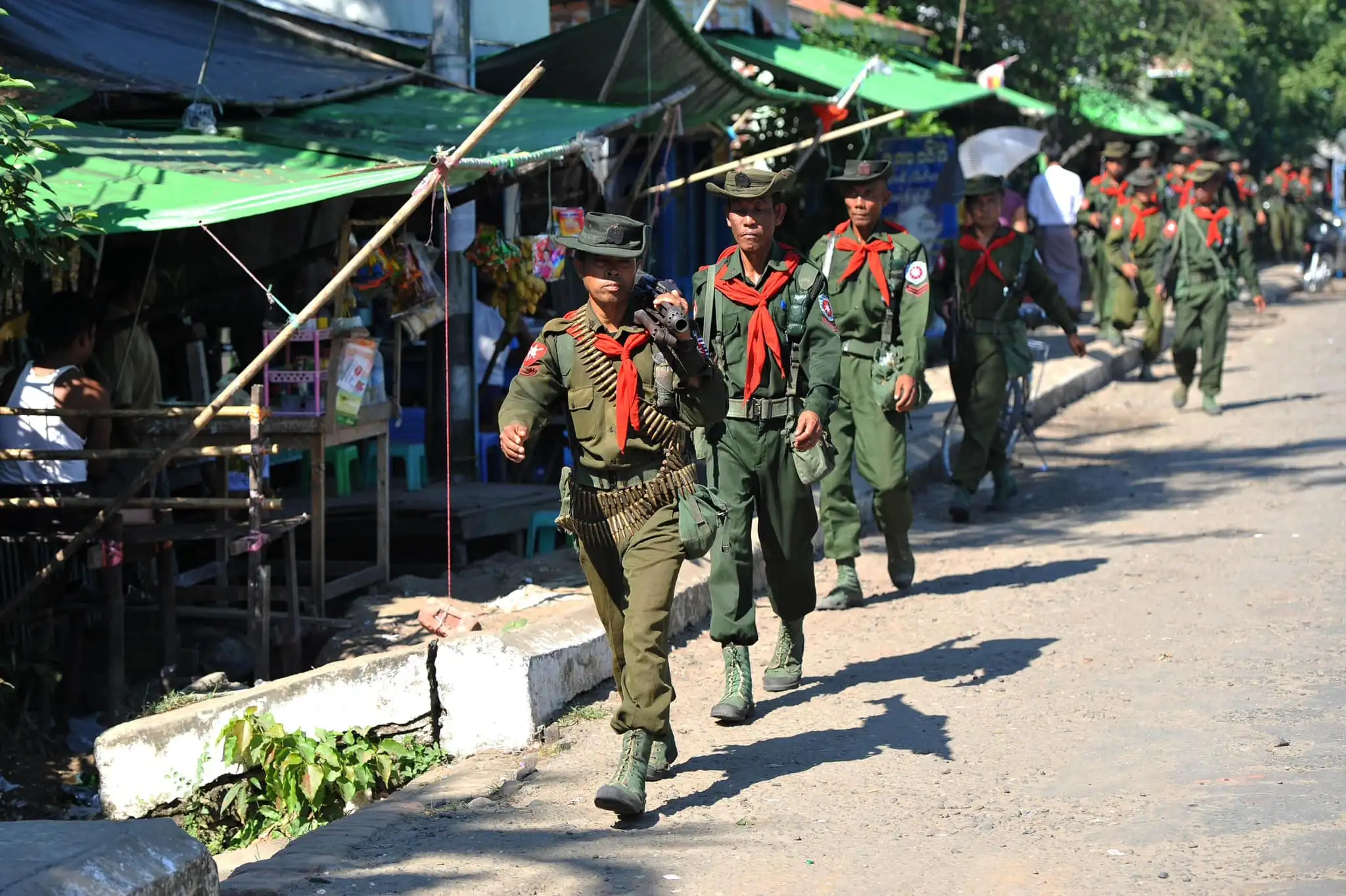Junta troops in Sittwe in October 2012. (Photo: AFP)