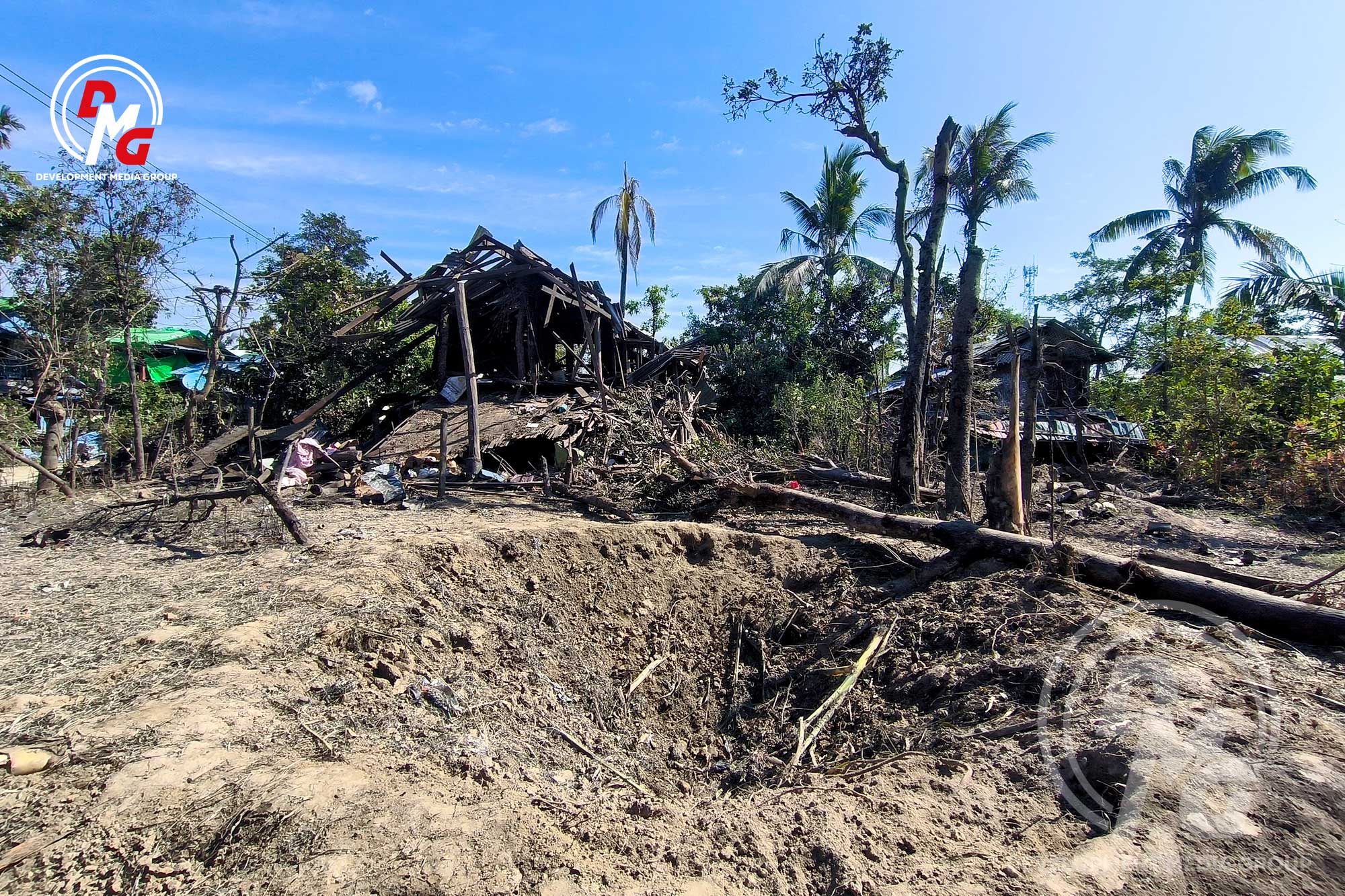 Apaukwa Village in Kyauktaw Township was subject to one of the junta’s bombing raids.