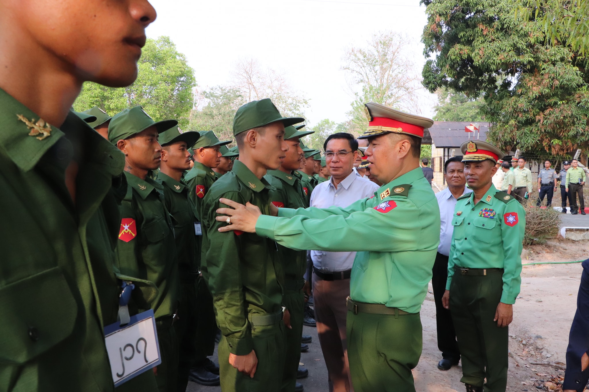 Conscripts at a military training in Bago Region.