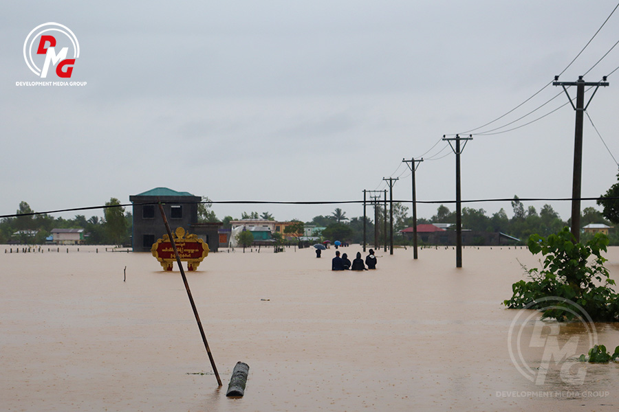 A scene in Kyauktaw Township, Arakan State, which has grappled with significant flooding in recent weeks, is pictured on August 3.