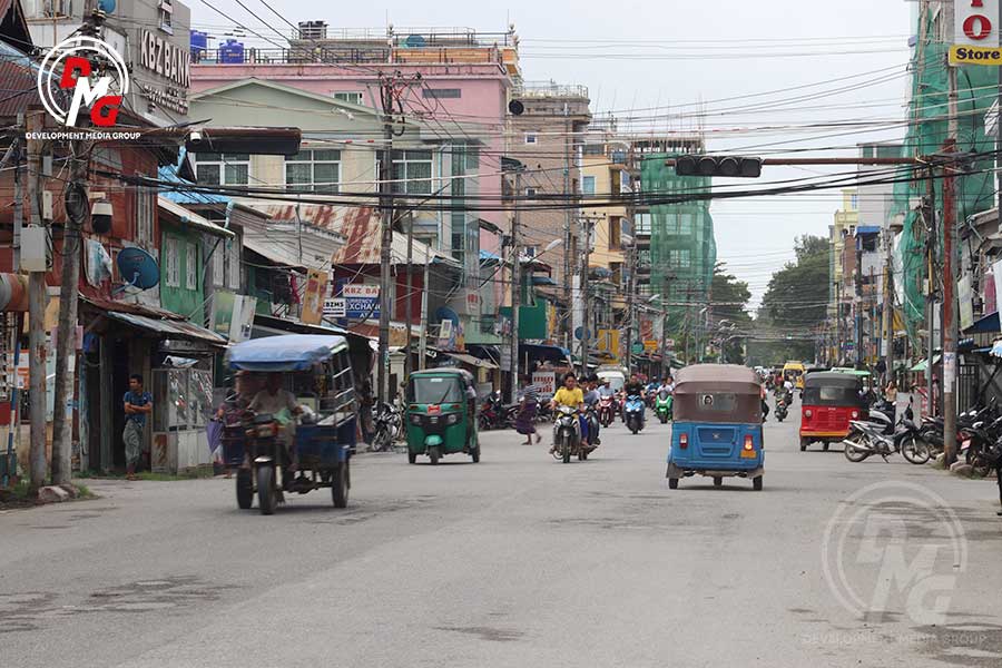 The Arakan State capital Sittwe is pictured in June 2023.