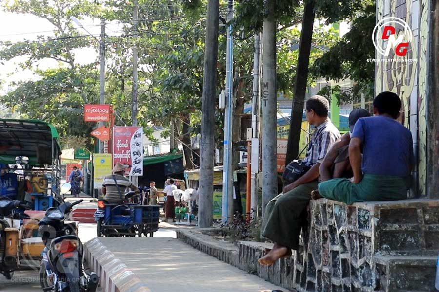A downtown scene in Sittwe is pictured in September 2022.