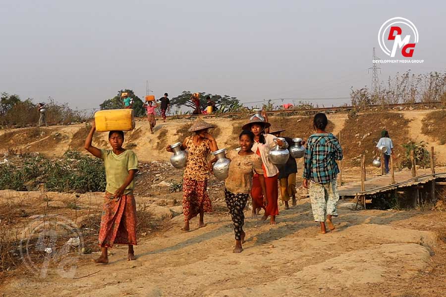 IDP women in Ponnagyun Township are pictured in March 2025.