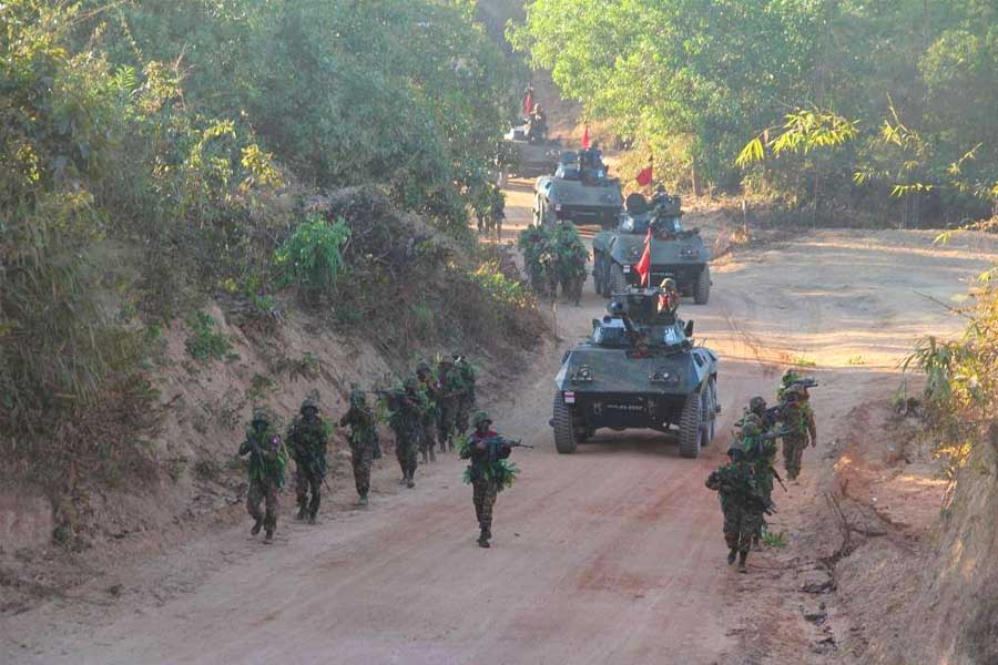 စစ်ကောင်စီတပ်၏ စစ်ရေးလေ့ကျင့်မှုတစ်ခု။ ဓာတ်ပုံ - cincds