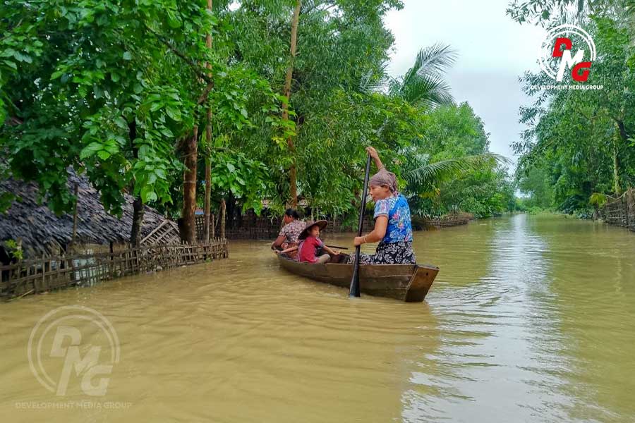 Photo News: Floods devastate around 20 villages in Minbya Twsp’s Panmyaunggyi Creek area